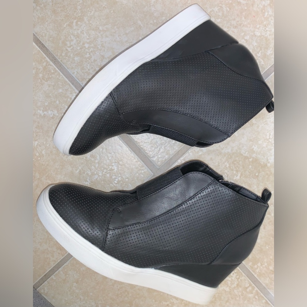 Worn 1X MIA Arianna black wedge ankle boots women’s booties size 10 - Picture 5 of 17